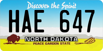 ND license plate HAE647