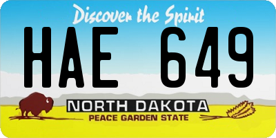 ND license plate HAE649