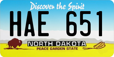 ND license plate HAE651