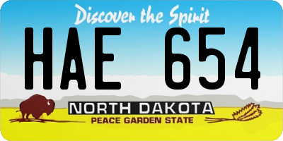 ND license plate HAE654