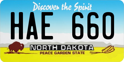 ND license plate HAE660