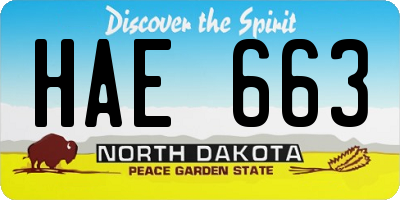 ND license plate HAE663
