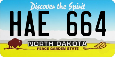 ND license plate HAE664