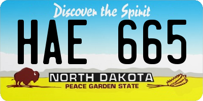 ND license plate HAE665