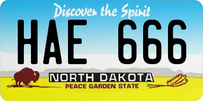 ND license plate HAE666