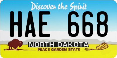 ND license plate HAE668