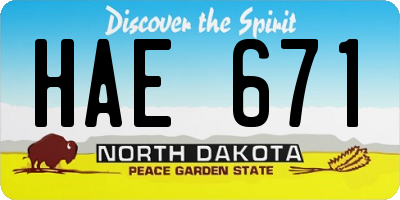 ND license plate HAE671