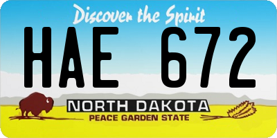 ND license plate HAE672