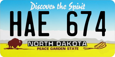 ND license plate HAE674
