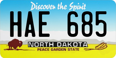 ND license plate HAE685
