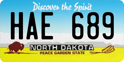 ND license plate HAE689