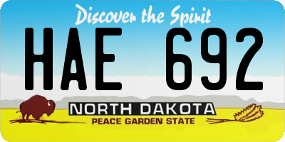 ND license plate HAE692