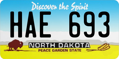 ND license plate HAE693