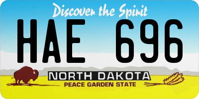 ND license plate HAE696