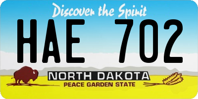 ND license plate HAE702