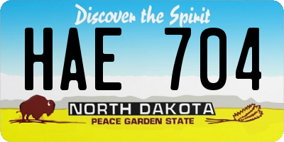 ND license plate HAE704