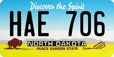 ND license plate HAE706