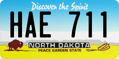 ND license plate HAE711