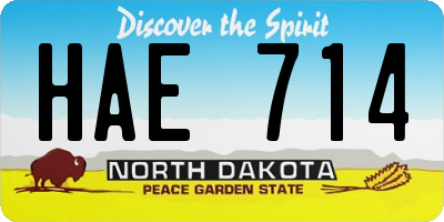 ND license plate HAE714