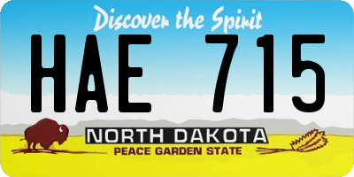 ND license plate HAE715