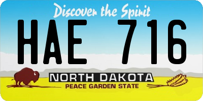 ND license plate HAE716