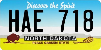 ND license plate HAE718