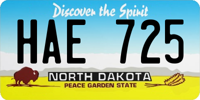 ND license plate HAE725