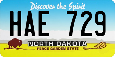 ND license plate HAE729