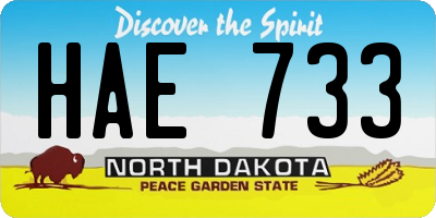 ND license plate HAE733