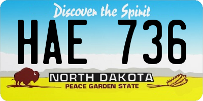 ND license plate HAE736