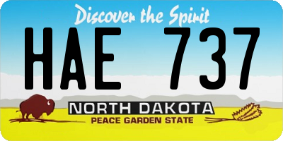 ND license plate HAE737