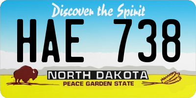 ND license plate HAE738