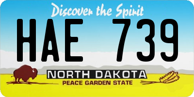 ND license plate HAE739
