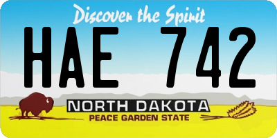 ND license plate HAE742