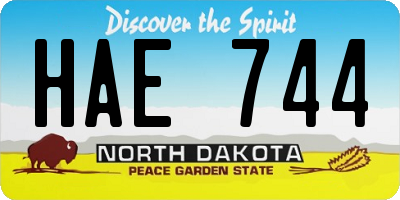 ND license plate HAE744