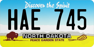 ND license plate HAE745