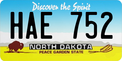 ND license plate HAE752