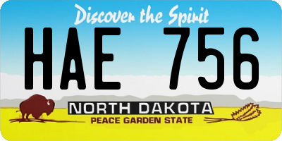 ND license plate HAE756