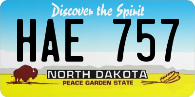 ND license plate HAE757
