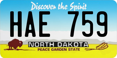 ND license plate HAE759