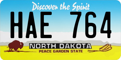 ND license plate HAE764