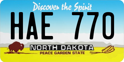 ND license plate HAE770