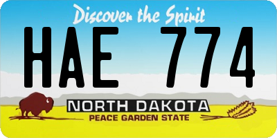 ND license plate HAE774
