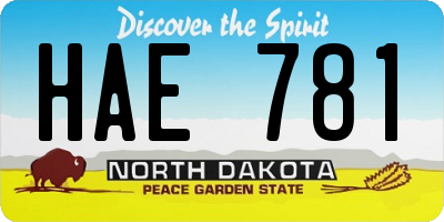 ND license plate HAE781