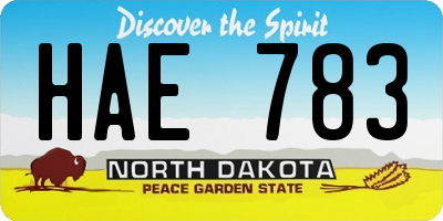 ND license plate HAE783