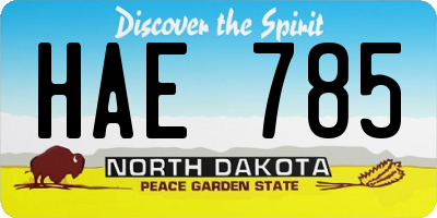 ND license plate HAE785