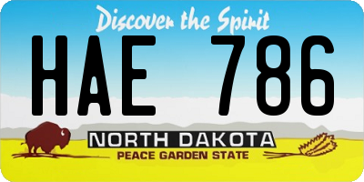 ND license plate HAE786