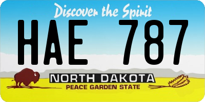 ND license plate HAE787