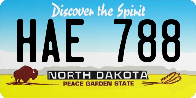 ND license plate HAE788