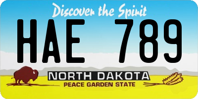 ND license plate HAE789